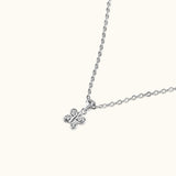Brooklyn Butterfly Necklace in sterling silver with cubic zirconia stone, photographed from side angle on neutral background to show shape detail.