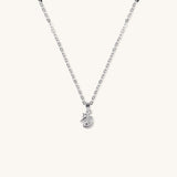 Brooklyn Unicorn Necklace pendant in sterling silver with cubic zirconia on cable chain, displayed flat on neutral background.