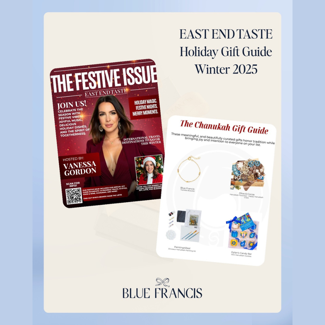 Blue Francis featured in East End Taste Chanukah Holiday Gift Guide