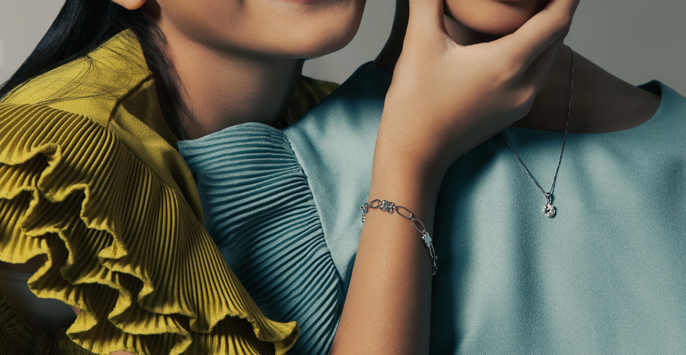 A picture of two children wearing Silver Sterling Collection - Blue Francis