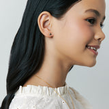 Soho Heart Studs - Blue Francis - in Model Picture