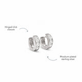 Blue Francis Gramercy Hoops details: hinged click closure and rhodium-plated sterling silver kids huggie hoops