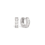 Blue Francis Gramercy Hoops, rhodium-plated sterling silver huggie earrings for girls with channel-set cubic zirconia