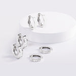 Blue Francis Gramercy Hoops Thin, Gramercy Hoops and Brooklyn Plain Hoops, sterling silver hoop earrings for girls