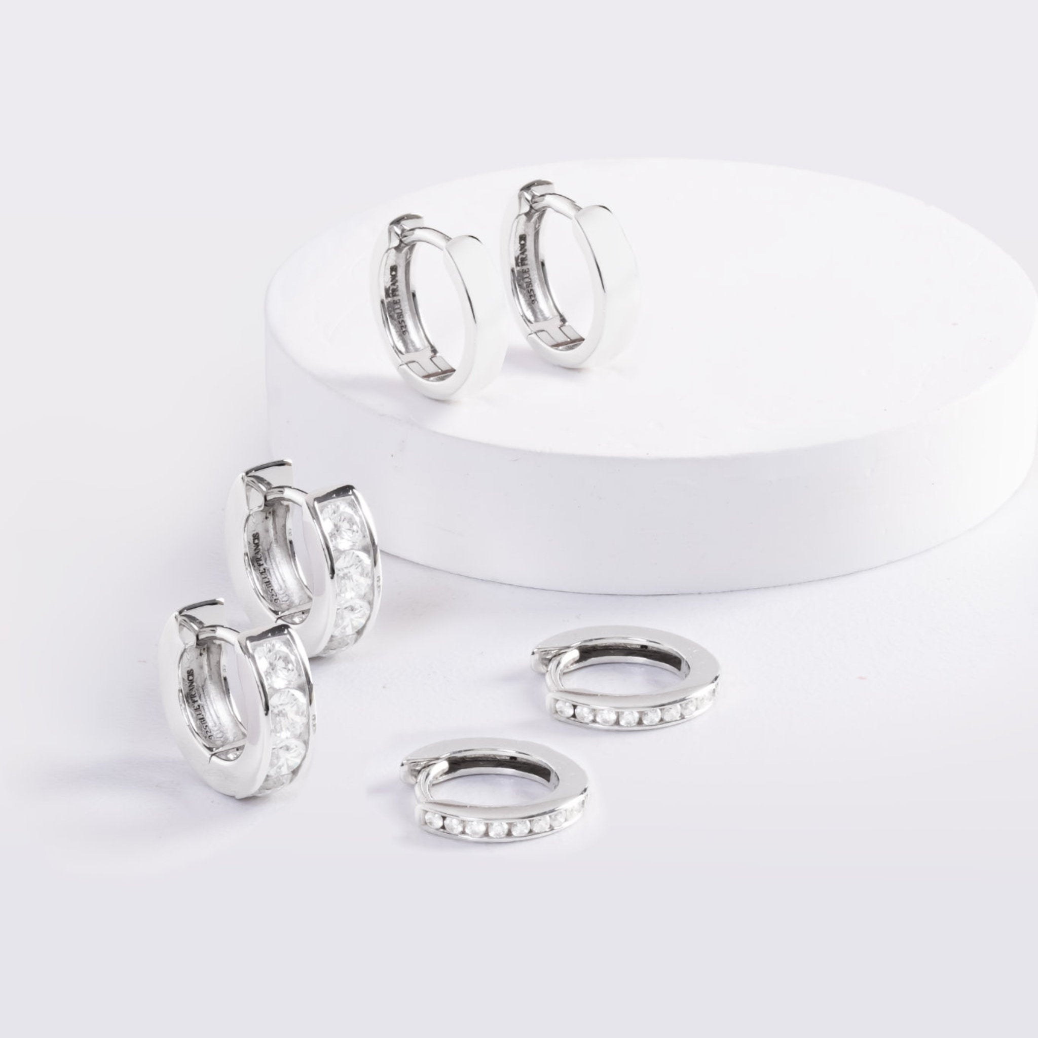 Blue Francis Gramercy Hoops Thin, Gramercy Hoops and Brooklyn Plain Hoops, sterling silver hoop earrings for girls