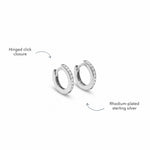 Blue Francis Gramercy Hoops Thin details: hinged click closure and rhodium-plated sterling silver small silver hoops for kids