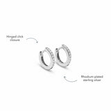 Blue Francis Gramercy Hoops Thin details: hinged click closure and rhodium-plated sterling silver small silver hoops for kids