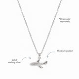 Blue Francis Liam Plane Pendant in rhodium-plated sterling silver with detailed airplane windows and wings; chain sold separately.