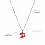 Blue Francis Liam Rugby Pendant in rhodium-plated sterling silver, shaped as a red helmet with number 12; chain sold separately.