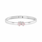 Blue Francis Melodie Pink Fleur Bangle, a sterling silver hinged bangle with pink enamel flowers