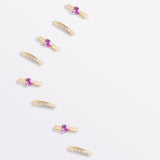 Blue Francis Chelsea Twinkle Hoops and Chelsea Twinkle Heart, gold vermeil huggie earrings with cubic zirconia