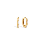 Blue Francis Chelsea Twinkle Hoops, gold vermeil huggie earrings for girls with cubic zirconia