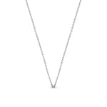 Blue Francis Silver Sterling Cable Chain 1mm size. Silver chain necklace on a white background.