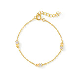 Blue Francis - Gold vermeil bracelet with small cz stones on a white background