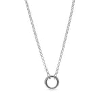 Blue Francis Liam Circle Clasp Necklace, a sterling silver charm holder necklace on an 18-inch Italian chain