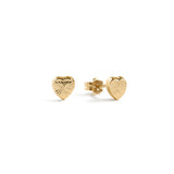 Blue Francis - Soho Heart Studs - Gold 14K heart-shaped stud earrings on a white background. 