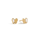 Blue Francis - White Hudson Butterfly Studs - Gold 14K butterfly stud earrings  with white enamel on a white background