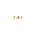Blue Francis - Twinkle Circle Studs - Gold Vermeil stud earrings with CZ Stone on a white background