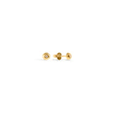 Blue Francis - Twinkle Circle Studs - Gold Vermeil stud earrings with CZ Stone on a white background