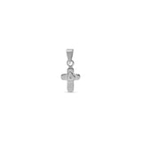 Blue Francis Sterling Silver Brooklyn Cross Pendant with CZ Stone on a white background