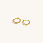 Designer vermeil gold textured hoop earrings with cubic zirconia 18K gold plated sterling silver huggie earrings, luxury jewelry, special occasion accessories
