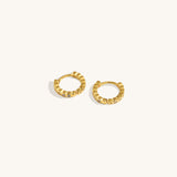 Designer vermeil gold textured hoop earrings with cubic zirconia 18K gold plated sterling silver huggie earrings, luxury jewelry, special occasion accessories