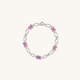 Sterling silver children's butterfly charm bracelet with pink enamel butterflies, girls jewelry, kids accessories, delicate chain link design, birthday gift for girls