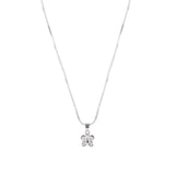 Silver Butterfly necklace with Box Chain on a white background - Brooklyn Butterfly Necklace - BLUE FRANCIS