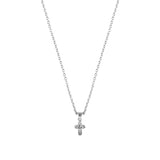 A cross pendant with cable chain - Brooklyn Cross Necklace - Blue Francis