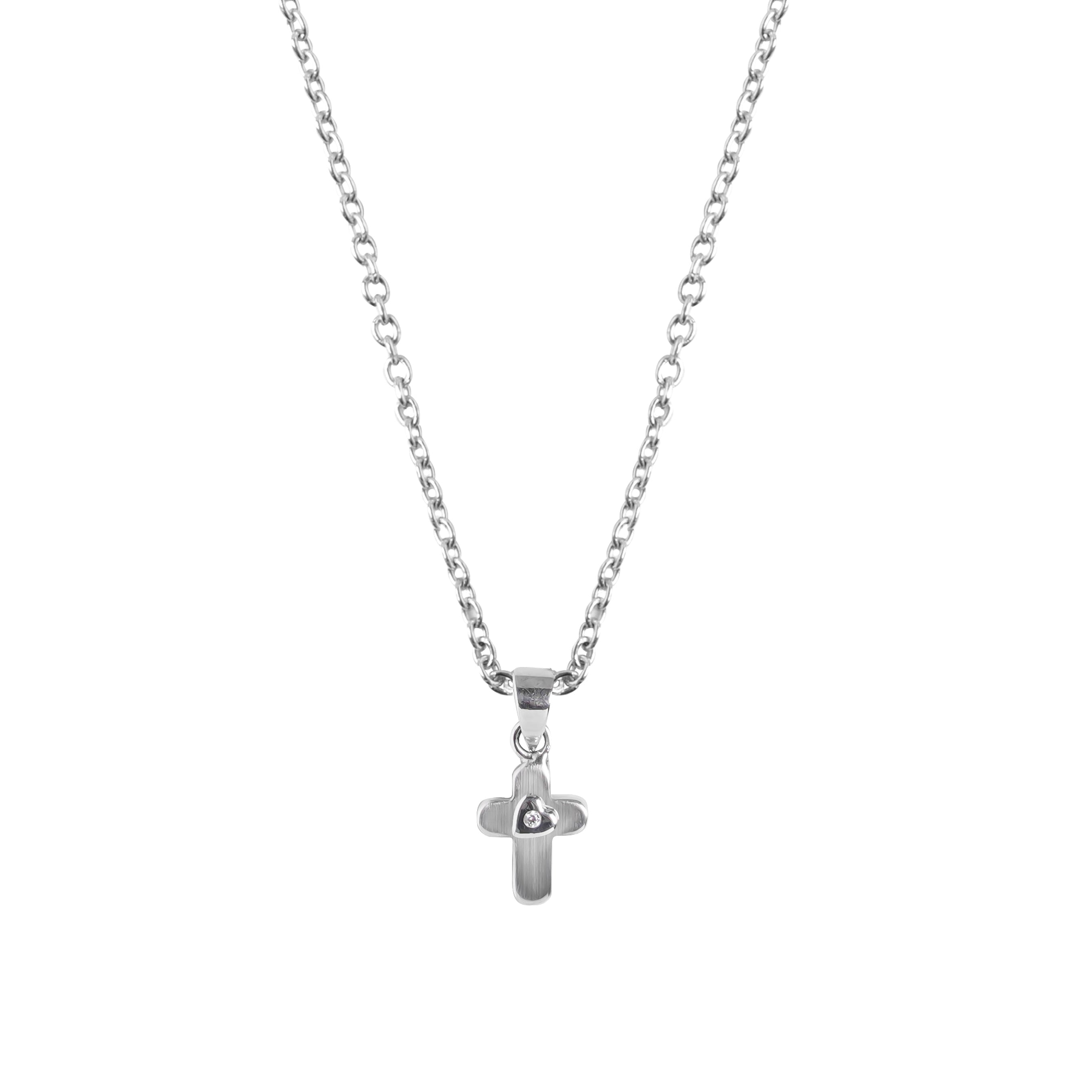 A cross pendant with cable chain - Brooklyn Cross Necklace - Blue Francis